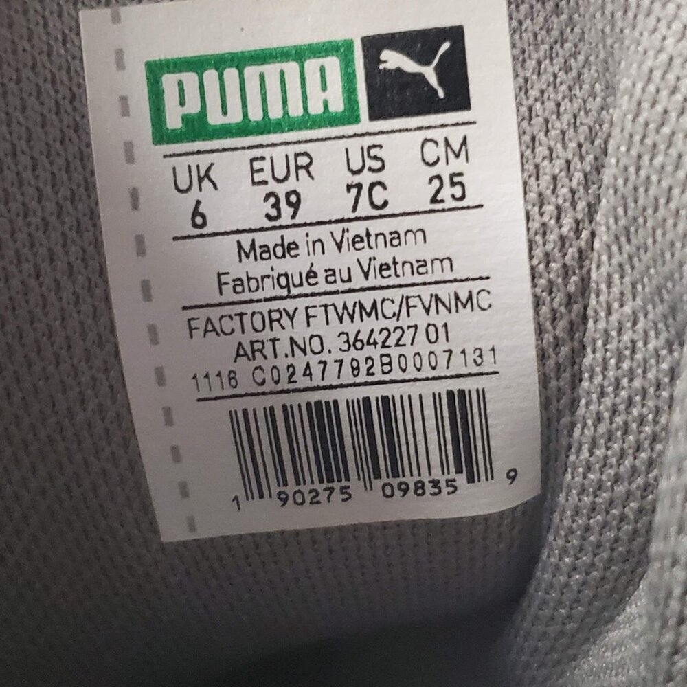 PUMA Sky II High Holographic Jr Youth Girls Shoes Silver Leather Sneaker - Picture 6 of 9